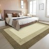Machine Washable Runner Rug Modern Border Low Pile Non-Shedding Soft Gradient Faux Wool Print Entryway Bathroom - 3 of 4
