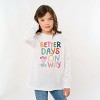 The Juniper Shop Better Days Are On The Way Youth Long Sleeve Tee - M - White - 3 of 4