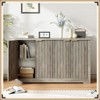 Jojoka Fluted Sideboard Buffet Cabinet with 4 Doors & Adjustable Shelves, Modern Wood Storage Credenza for Dining Room, Kitchen, Living Room - 3 of 4