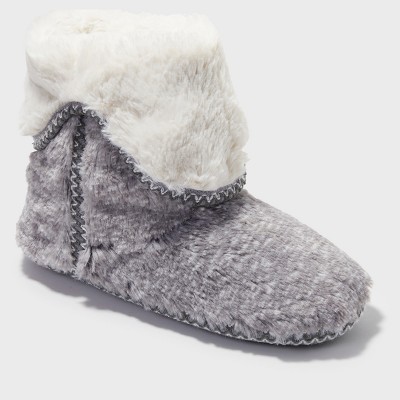 grey fluffy boot slippers