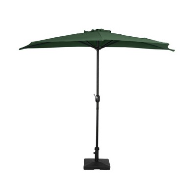 WestinTrends 9 Ft Half Market Patio Umbella with Square Concrete Base