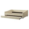 NicBex Full Size Daybed with Twin Size Trundle,Upholstered Tufted Button Sofa Bed for Bedroom,Living Room,Apartment,Beige - 4 of 4