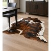 Home Mart Goods Brindle Tri-Color Cowhide Brown Black White Handmade Soft Large Cow Hide Cow Skin Leather Animal Area Rug - 6' x 7' Feet - 3 of 4