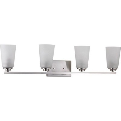 Brushed Nickel 4-Light Vintage Modern Bath Vanity Fixture