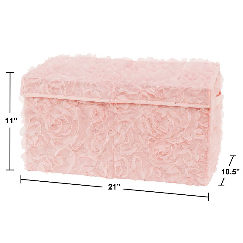 Sweet Jojo Designs Girl Fabric Storage Toy Bin Rose Solid Blush Pink, 4 of 6