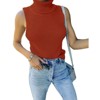 Womens Sleeveless Pullover Sweater Turtleneck Sweater Knt Tank Tops - 3 of 4