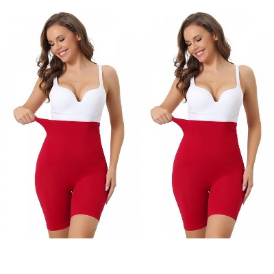 Allegra K Women's High Waisted Breathable Comfortable Stretchy Slimming Tummy Control Panties 2 Packs