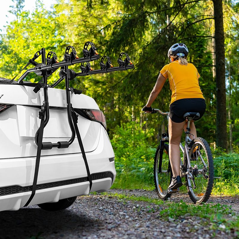 Costway 3-Bike Trunk Mounted Bike Rack Bike Carrier Rack for Sedan Hatchback Minivan SUV, 3 of 11