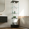 KTMBDW Glass Display Cabinet 4-Shelf with Door and Lock, Curio Cabinets Tempered Glass Floor Standing Bookshelf with Drawer for Bedroom, Living Room - 4 of 4