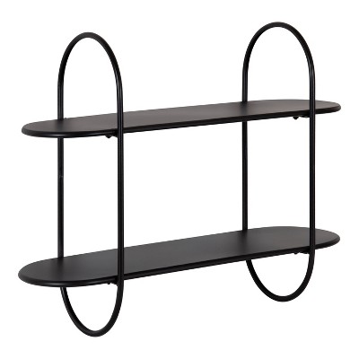 24" x 20" Bekx Metal Decorative Wall Shelf Black - Kate & Laurel All Things Decor