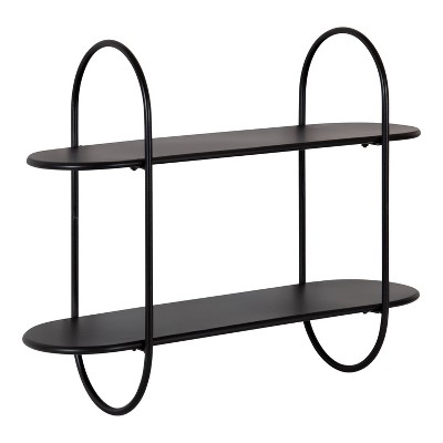 24" x 20" Bekx Metal Decorative Wall Shelf Black - Kate & Laurel All Things Decor