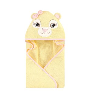 Hudson Baby Infant Girl Cotton Animal Hooded Towel, Lion Girl, One Size - 1 of 2