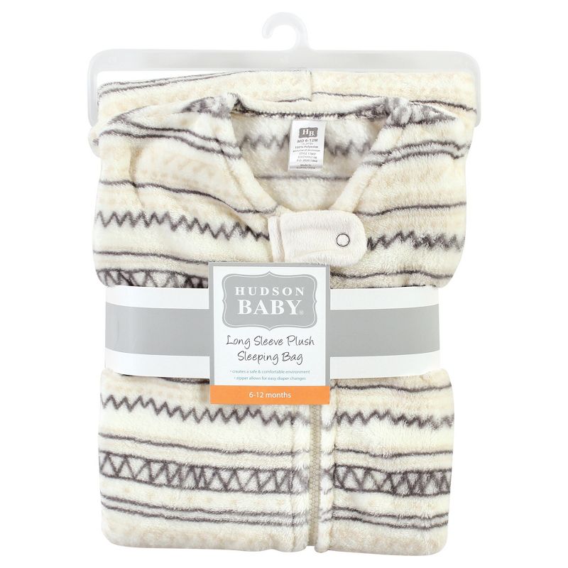 Hudson Baby Plush Long-Sleeve Sleeping Bag, Sack, Blanket, Stripe Print, 2 of 3