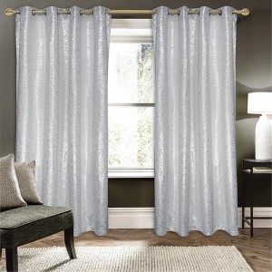 RT Designers Collection Aspen Premium Metallic Blackout Grommet Panel 54" x 90" Silver - 1 of 4