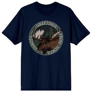 Adventure Society North Dakota Moose Men's Navy T-Shirt - 1 of 3