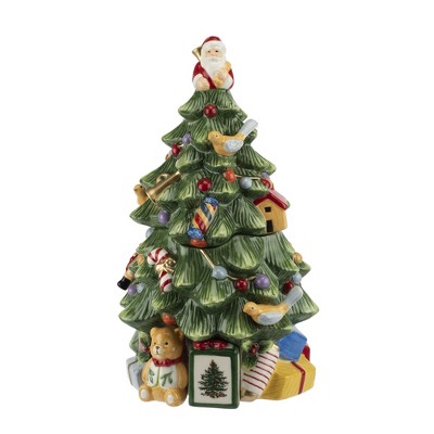 Spode 250th Anniversary Christmas Tree Figural Tree Cookie Jar,14 Inch