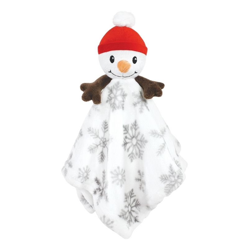 Hudson Baby Unisex Baby Animal Face Security Blanket, White Snowman, One Size, 4 of 6