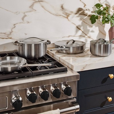 5-Ply Stainless Steel Non-Stick Cookware Set with Lids
