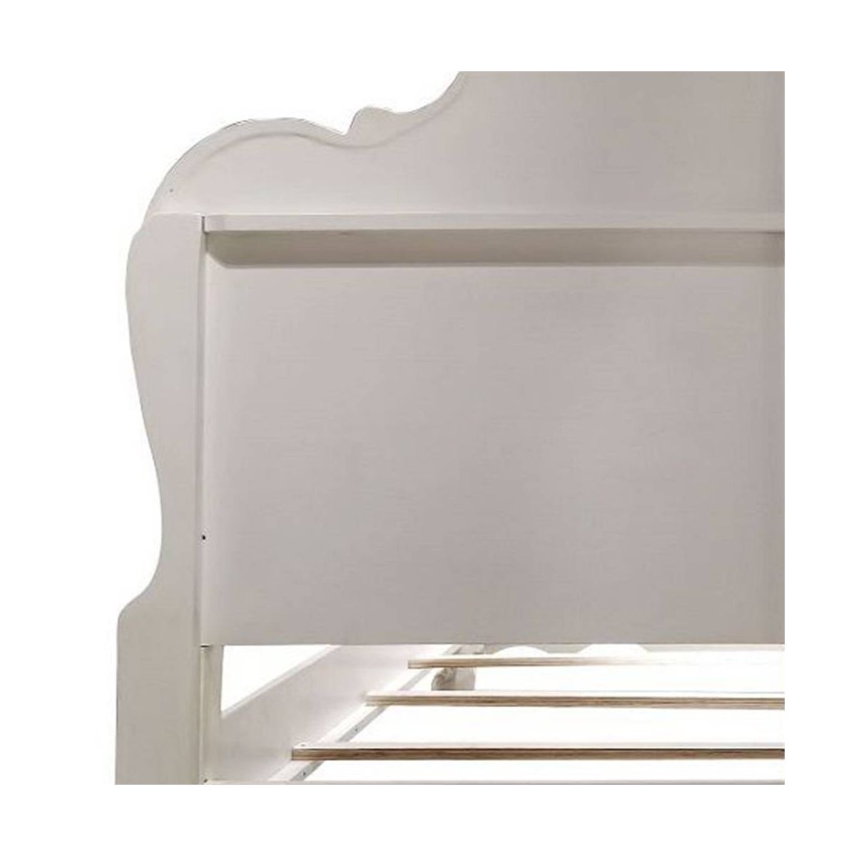 97"California King Bed Dresden Bed Bone White Finish - Acme Furniture: Traditional Design, Claw Feet, Faux Leather - thumbnail 6