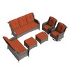 UPTION 6-Piece Wicker Outdoor Patio Conversation Set with Cushions - 3 of 4
