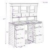 Lorna Wooden Pitch Roof Patio Storage Sheds, Garden Potting Bench Table with Multiple Drawers and Shelves, Outdoor Furniture - Maison Boucle - 3 of 4