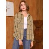 Allegra K Women's Point Collar Button Down Single Breasted Plaid Jacket - 2 of 4