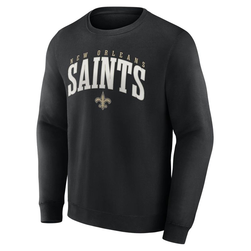 NFL New Orleans Saints Men&#39;s Varsity Letter Long Sleeve Crew Fleece Sweatshirt, 2 of 4
