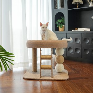 Fairela™- Multi-Level Cat Climbing Tower – Natural Sisal Scratching Posts, Cooling Bamboo Lounger Bed & Rope Ladder Cat Furniture - 1 of 4