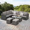 Mshliw 6-Piece Outdoor Wicker Furniture Set - All-Weather Patio Sofa for Backyard, Garden, and Porch - 2 of 4