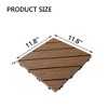 11 Pieces of 11.7" x 11.7" Textured Plastic Wood Deck Tiles for Outdoor Terrace Flooring, Brown - 4 of 4