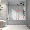 NicBex Shower Door 63"H Frameless 1 Fixed and 1 Shifted Shower Doors 304 Stainless Steel with Adjustable Soft Closing Function, Matte Black - 4 of 4