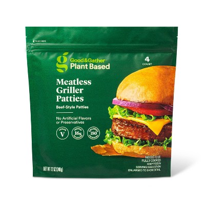 Frozen Plant Based Meatless Beef-Style Patties - 12oz - Good & Gather™