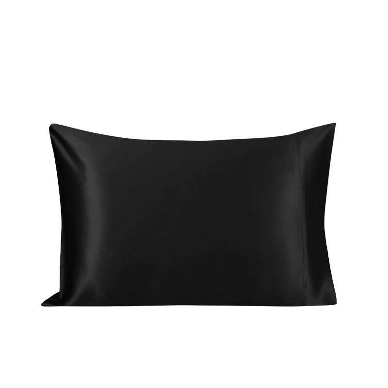 2 Pcs Standard Silk Gift Set Pillowcase and Eye Cover Black - PiccoCasa, 5 of 6