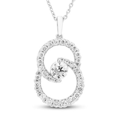 Pompeii3 1/2Ct T.W. Circled By Love Diamond Pendant 10k White Gold Women's Necklace