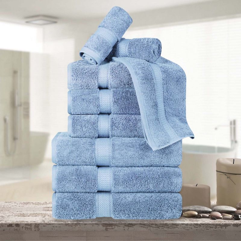 Premium Cotton 800 GSM Heavyweight Plush Luxury 9 Piece Bathroom Towel Set by Blue Nile Mills, 2 of 8