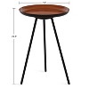 Kate and Laurel Laranya Round Metal Side Table, 15x15x22.5, Red and Black - 2 of 4