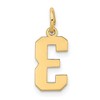 Black Bow Jewelry 14k Yellow Gold, Jersey Collection, Small Number 3 Pendant - 3 of 4