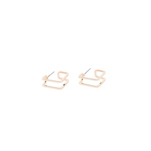 Slickblue Women's Earrings, Gold Brass Cutout Square Dangle Style, Unfinished Look, Stud Closure, 0.7" Length - 1 of 2