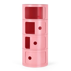 Haitral 4 Drawer Barrel Nightstand Dark Pink - 1 of 4