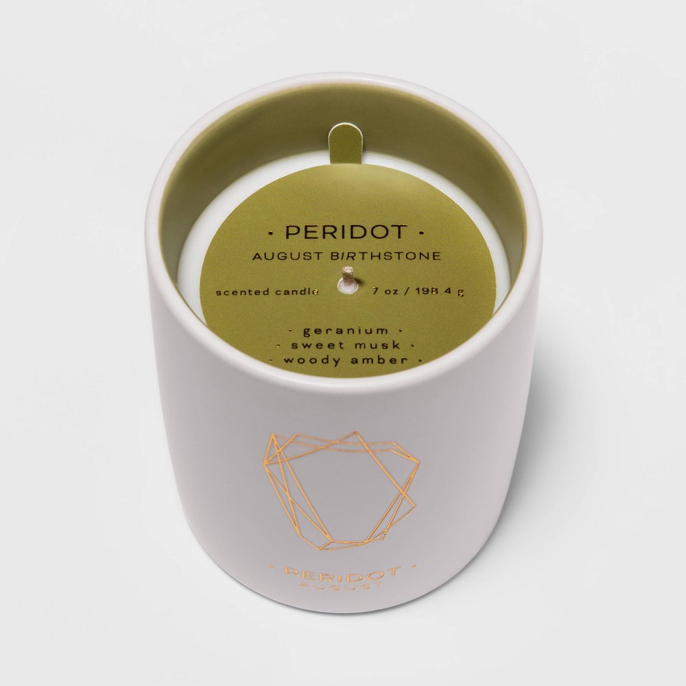 7oz Ceramic Jar Peridot Candle (August Birthstone) - Project 62