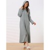 cheibear Women's Zip Up Sweatshirt Robe Hooded Long House Coat Bathrobe Fall Winter - 2 of 4