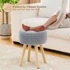 SEVOBAL Ottomans and Benches Knitted Round Ottoman Multifunctional Cotton Vanity Stool Footrest for Living Room Entryway, Grey, 34.00"*34.00"*19.50" - 4 of 4