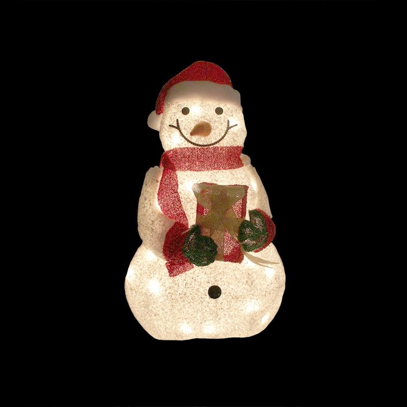 Northlight 23" White and Red Lights Snowman Outdoor Christmas Decor, 2 of 4