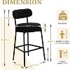 DYHOME Bar Stools Set of 4, 24 Inches Counter Height Kitchen Bar Stools with Back, Modern Metal Tall Bar Stools for Kitchen Island - 2 of 4