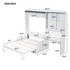 Full/Queen Murphy Bed with Sofa, Desk & Storage, Space-Saving Wall Bed, Foldable Sleeper Sofa, White - ModernLuxe - 4 of 4