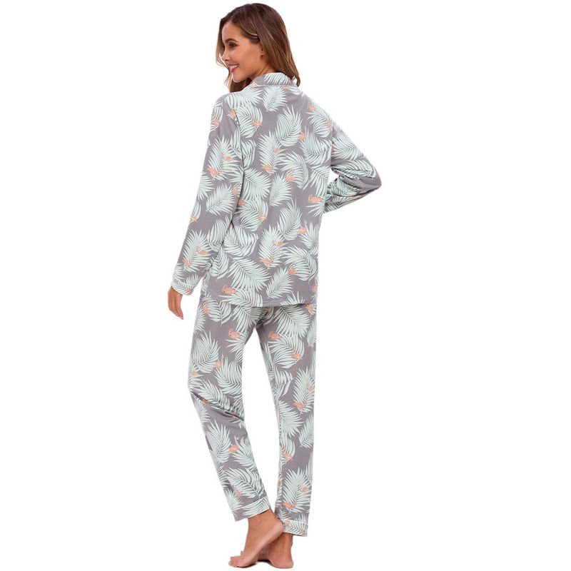 cheibear Womens Sleepwear Lounge Cute Print Nightwear with Pants Long Sleeve Pajama Set, 4 of 6