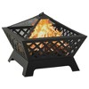 vidaXL Fire Pit with Poker 25.2Inch XXL Steel - 2 of 4