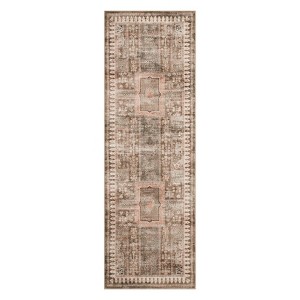 Washable Vintage Living Room Rugs,Floral Print Retro Accent Bedroom Carpet, Large Non Slip Area Rug for Kitchen Dining Room - 1 of 4