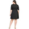 24seven Comfort Apparel Elbow Sleeve Plus Size Knee Length Dress - 3 of 4