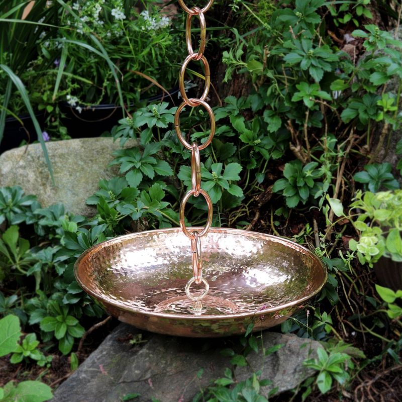 Rain Chain Polished Copper Basin - Good Directions: Handcrafted Japanese-Inspired, Pure Copper, Decorative Gutter Alternative, Lifetime Warranty, 6 of 9